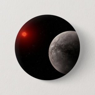 Macaron Rond 5 Cm Le Hot Rocky Exoplanet Trappist-1 B.