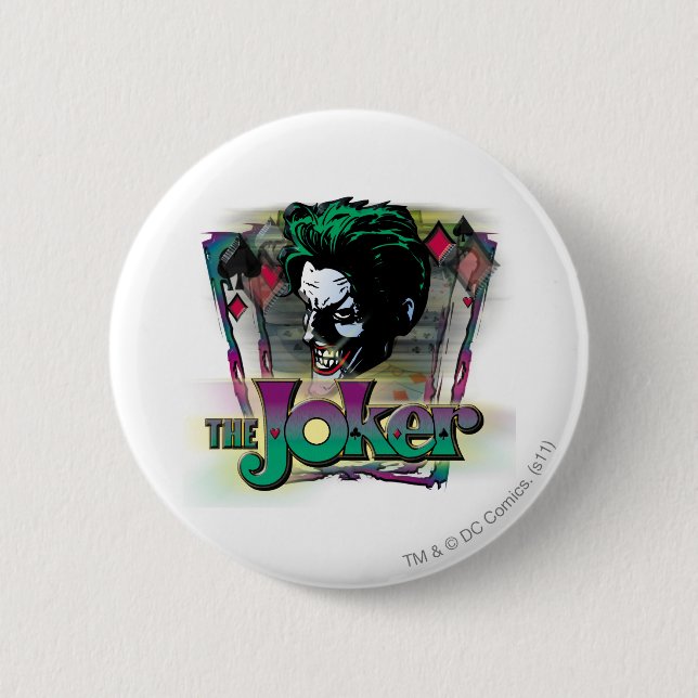 Macaron Rond 5 Cm Le Joker - Visage et logo (Devant)