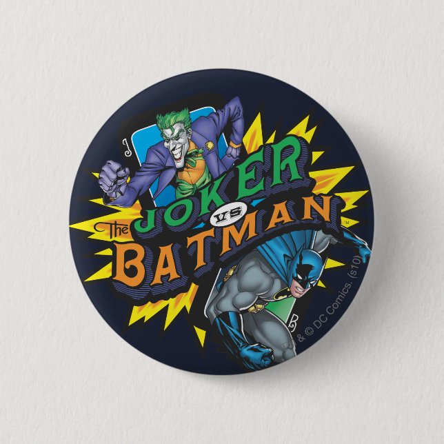 Macaron Rond 5 Cm Le Joker Vs Batman (Devant)