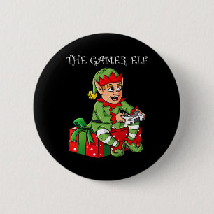 Macaron Rond 5 Cm Le Joueur Elf amusant Noël Garçons Enfants Ados Jo