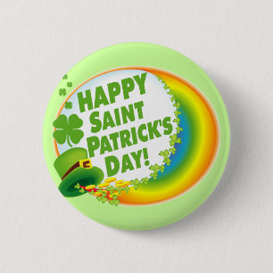 Macaron Rond 5 Cm Le jour de St Patrick heureux !