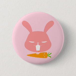 Macaron Rond 5 Cm Le lapin mord le bouton