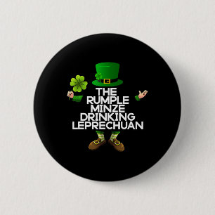 Macaron Rond 5 Cm Le Leprechuan buveur de Rhum Minze St Patr irlanda