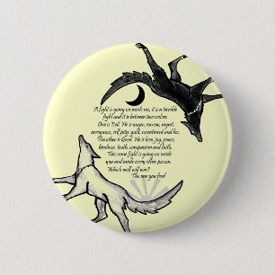 Macaron Rond 5 Cm Le loup qui alimente