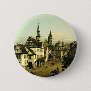 Macaron Rond 5 Cm Le Marché de Pirna par Bernardo Bellotto