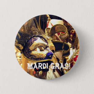 Macaron Rond 5 Cm Le mardi gras masque le bouton