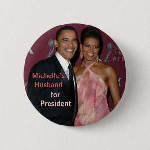 Macaron Rond 5 Cm Le mari de Michelle pour le Président Obama Butto
