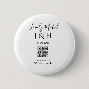 Macaron Rond 5 Cm Le mariage d'ajouter le nom de couple QR code scan