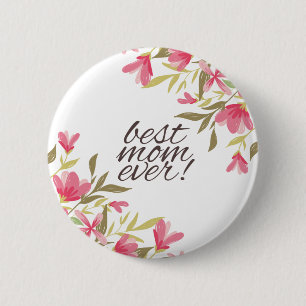 Macaron Rond 5 Cm Le meilleur bouton de Pin du jour de mère de maman