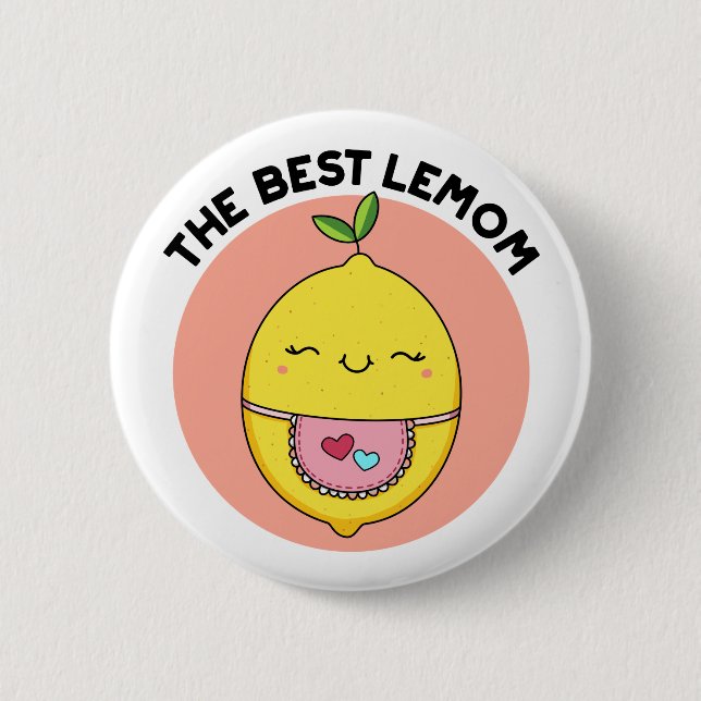 Macaron Rond 5 Cm Le meilleur citron amusant citron (Devant)