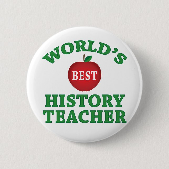 Macaron Rond 5 Cm Le meilleur professeur de l'histoire du monde (Devant)