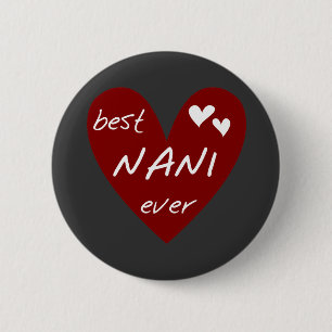 Macaron Rond 5 Cm Le meilleurs T-shirts et cadeaux de Nani de coeur
