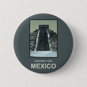 Macaron Rond 5 Cm Le Mexique Chichen Itza