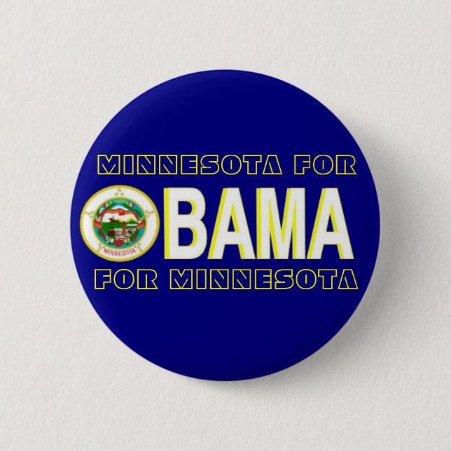 Macaron Rond 5 Cm Le MINNESOTA POUR le bouton d'OBAMA (Devant)