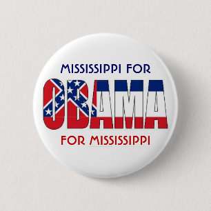Macaron Rond 5 Cm Le MISSISSIPPI POUR le bouton d'OBAMA