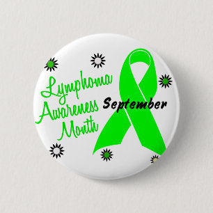 Macaron Rond 5 Cm Le mois de conscience de lymphome fleurit 1