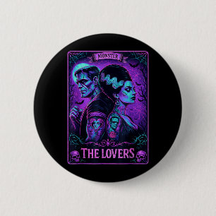 Macaron Rond 5 Cm Le monstre Frankenstein et la mariée les amoureux