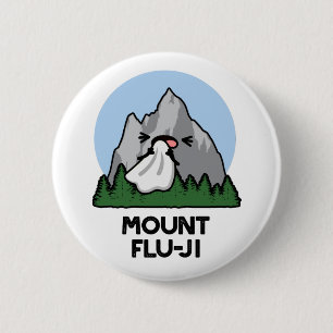 Macaron Rond 5 Cm Le Mont Flu-ji Funny Mountain Pun