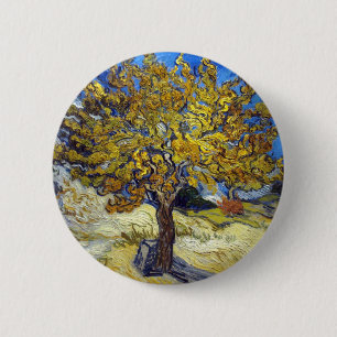 Macaron Rond 5 Cm Le mûrier, Vincent van Gogh. Vintage