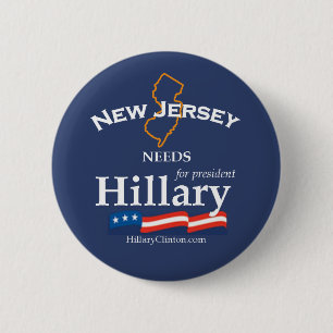 Macaron Rond 5 Cm Le New Jersey a besoin du bouton de Hillary