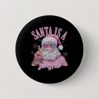 Macaron Rond 5 Cm Le Noël Groovy de Swiftie préféré de Santa