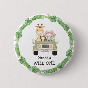 Macaron Rond 5 Cm Le nom personnalisé est un bouton WILD ONE