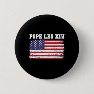 Macaron Rond 5 Cm Le Pape Leo Xiv 14ème Pape Américain Drapeau Vin