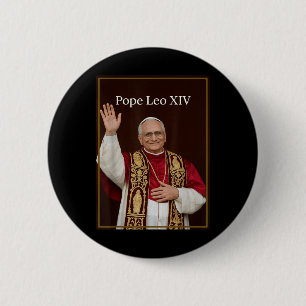 Macaron Rond 5 Cm Le Pape Leo Xiv - Le Pape Léon Xiv Béni par Dieu