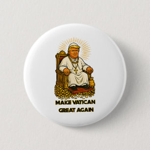 Macaron Rond 5 Cm Le pape Trump drôle Trump Vatican Christian Retro