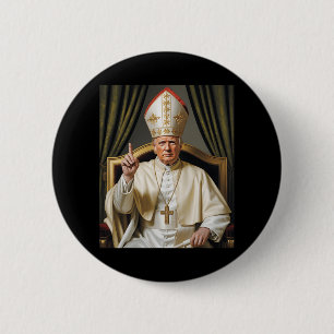 Macaron Rond 5 Cm Le pape Trump drôle Trump Vatican Christian Retro 