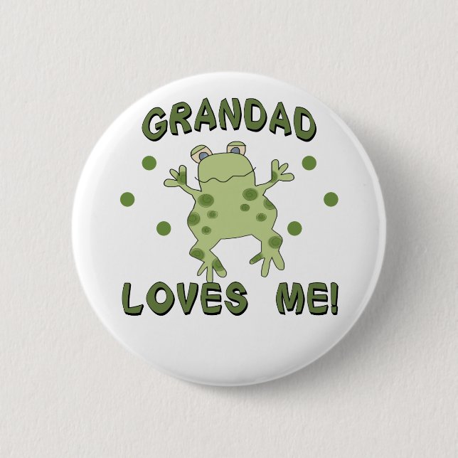 Macaron Rond 5 Cm Le papy m'aime grenouille (Devant)