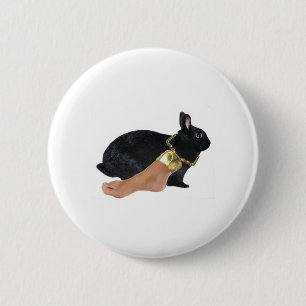 Macaron Rond 5 Cm Le pied humain chanceux du lapin