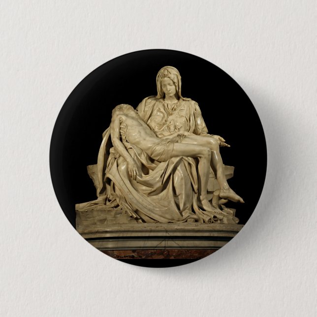 Macaron Rond 5 Cm Le Pieta de Michaël Angelo (Devant)