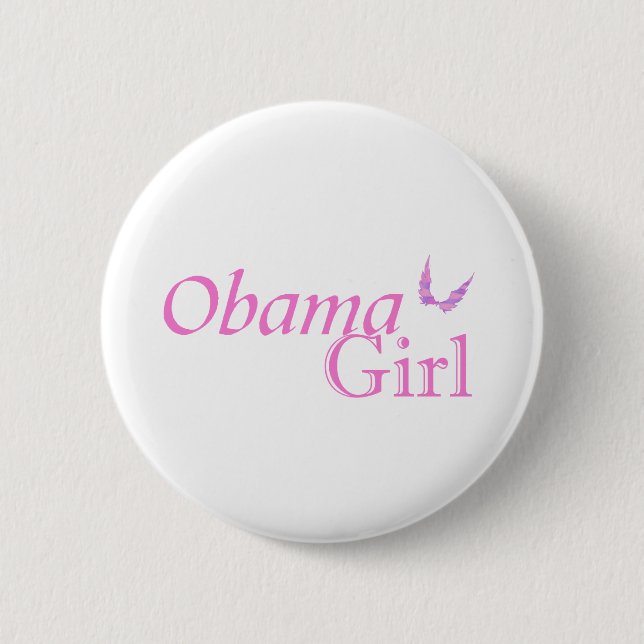 Macaron Rond 5 Cm Le Pin officiel de "la fille Obama" (Devant)