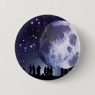 Macaron Rond 5 Cm Le planétarium silhouette l'astronomie d'étoiles