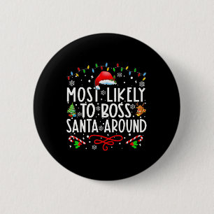 Macaron Rond 5 Cm Le Plus Probable À Boss Père Noël Autour De La Fam