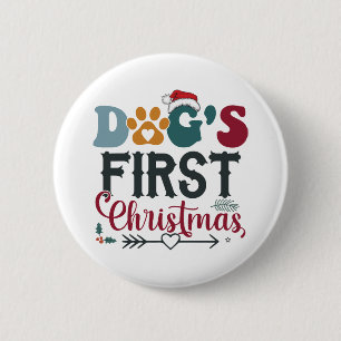 Macaron Rond 5 Cm Le premier Noël du chien