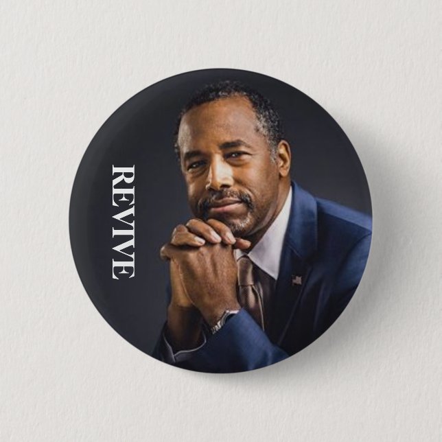 Macaron Rond 5 Cm Le président 2016 de Ben Carson RÉTABLISSENT (Devant)