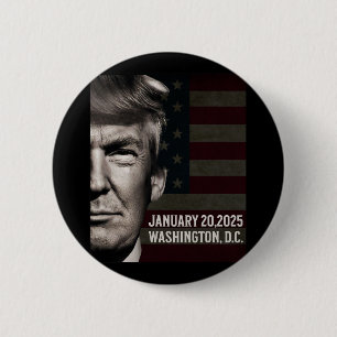 Macaron Rond 5 Cm Le Président Donald Trump 2025 Date d'ouverture