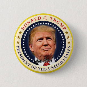 Macaron Rond 5 Cm Le Président Donald Trump Inauguration Souvenir