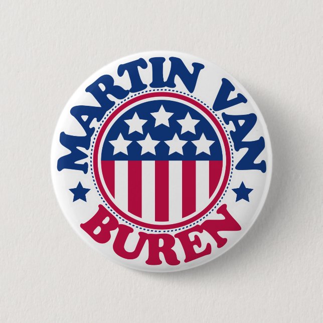 Macaron Rond 5 Cm Le Président Martin Van Buren des USA (Devant)
