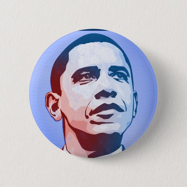 Macaron Rond 5 Cm Le Président Obama, changement est maintenant (Devant)