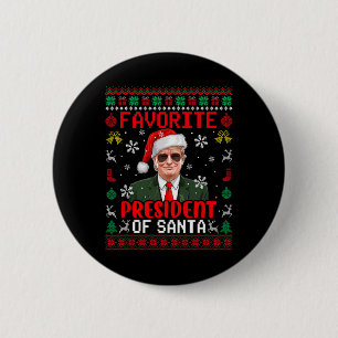 Macaron Rond 5 Cm Le Président Préféré De Père Noël Xmas Trump Fier