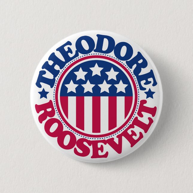 Macaron Rond 5 Cm Le Président Theodore Roosevelt des USA (Devant)