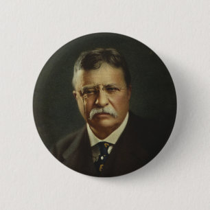 Macaron Rond 5 Cm Le Président Theodore Roosevelt par la lithographi