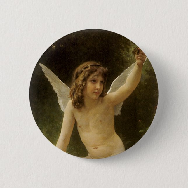 Macaron Rond 5 Cm Le Prisonnier (Le Captif) de Bouguereau (Devant)