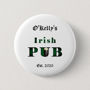 Macaron Rond 5 Cm Le pub irlandais Bar Tavern Button Pin