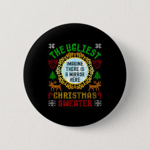 Macaron Rond 5 Cm Le pull de Noël le plus laid avec une image de A M