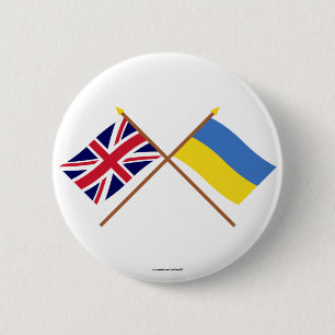 Macaron Rond 5 Cm Le R-U et les drapeaux croisés parUkraine