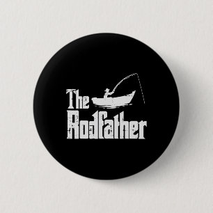 Macaron Rond 5 Cm Le Rodfather Fun Fishing Fête des Pères Film Pun P